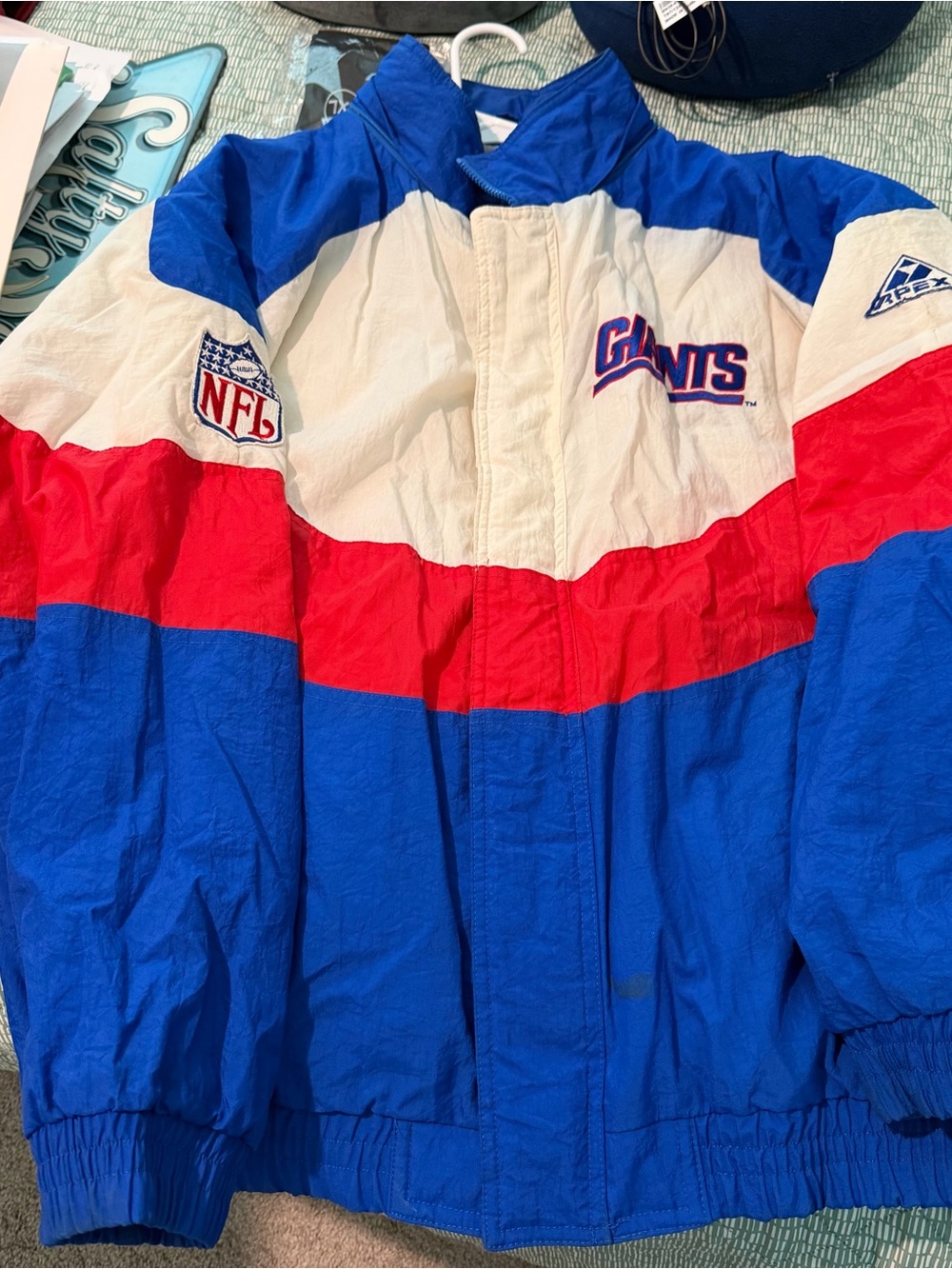 Vintage NFL Giants Colorblock Puffer Jacket - Blue/Red/White